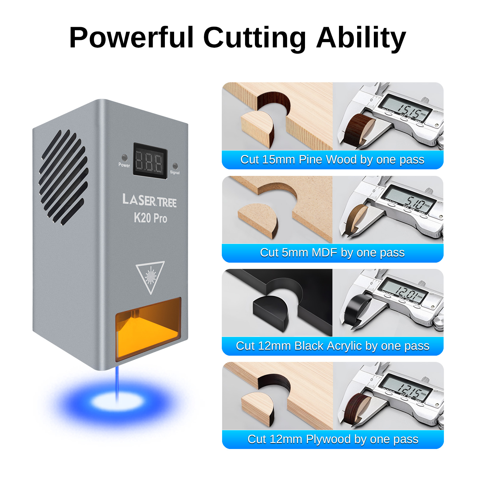 光学レーザーヘッド,20W,空気補助レーザーキット,CNC  - Industrial Laser Engraver のレビューと価格